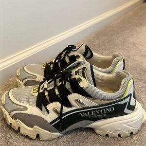 Valentino Garavani Mesh Sneakers in White and Black